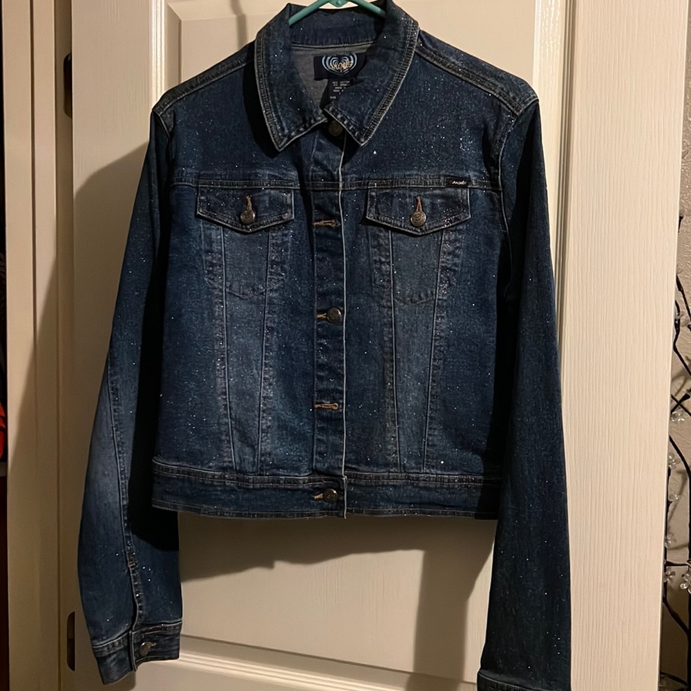 Denim Jacket with Glitter